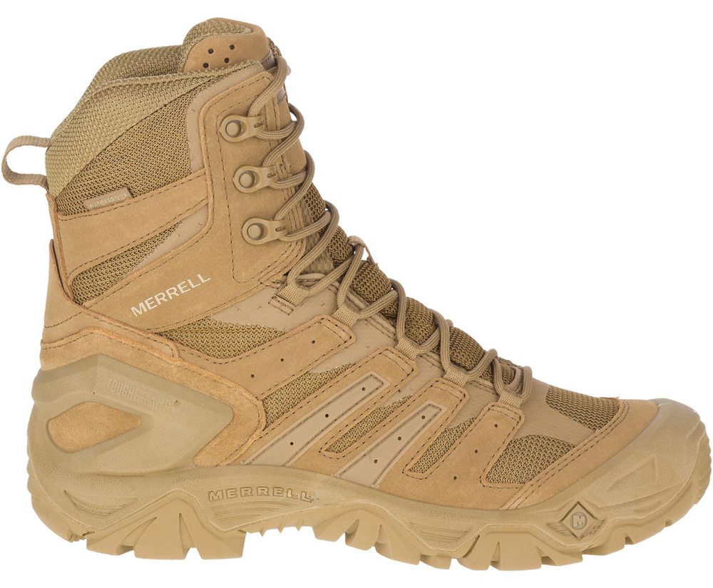 Merrell Boots Khaki - Strongfield Tactical 8\" Waterproof - Womens 75ZXVIMKG